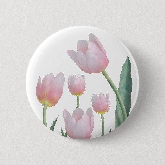 Pastell Tulpan Blommig Design Knapp (Framsida)