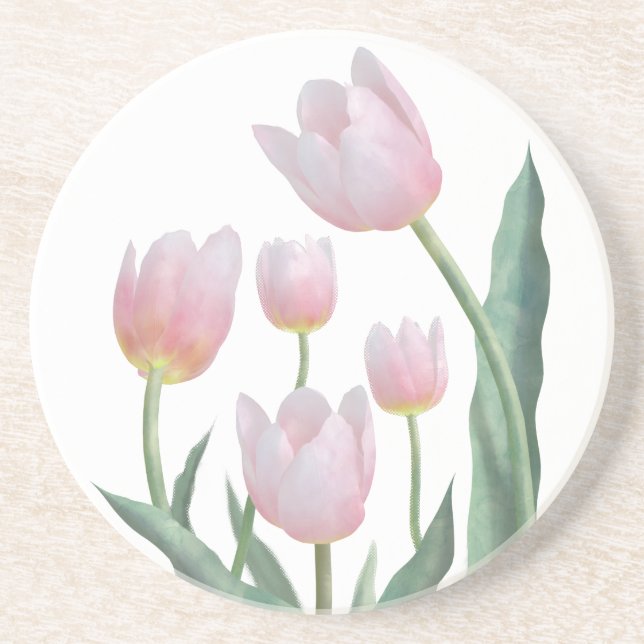 Pastell Tulpan Blommig Design Underlägg (Framsidan)