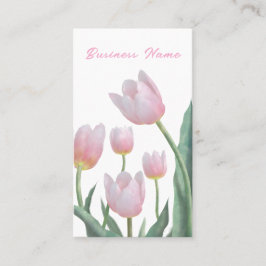 Pastell Tulpan Blommig Design Visitkort