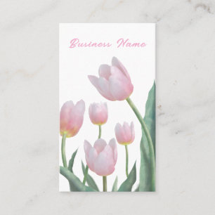 Pastell Tulpan Blommig Design Visitkort