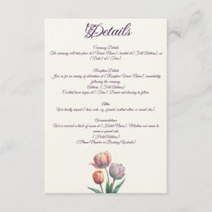 Pastell Tulpan Bröllopssvit Elegant Typografi Tilläggskort