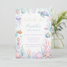 Pastell Under Havet Baby Shower Inbjudningar