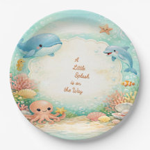 Pastell Under havet Pojken Blå Baby Shower-fest