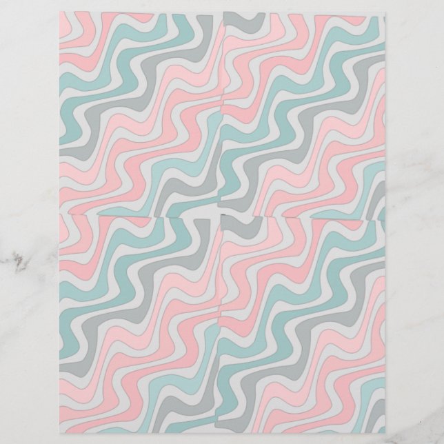 Pastell Vågig Linje Scrapbookpapper (Framsida)