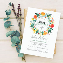 Pastell Vår Dahlia Vildblomma Krans Baby Shower