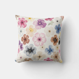 Pastell Vattenfärg Blommig Kudd Kudde