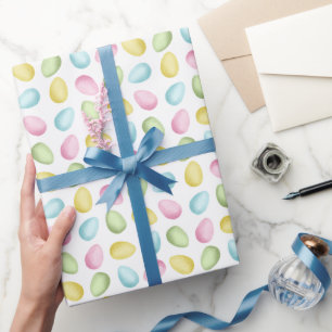 Pastell Vattenfärg Påskägg Mönster Presentpapper