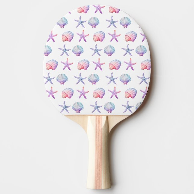 Pastell Vattenfärg Snigelskal Pingisracket (Framsidan)