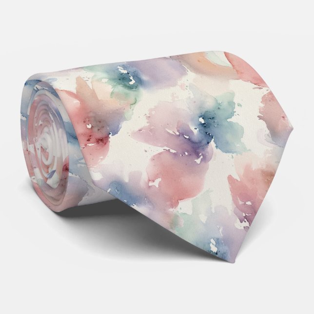 Pastell Vattenfärg Textur Mönster Slips (Rullad)