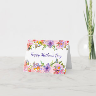 Pastell vattenfärg vår blomster ram anpassad kort