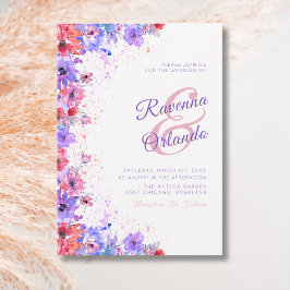 Pastell Vildblomma Blommig Romantisk Bröllop Inbjudningar