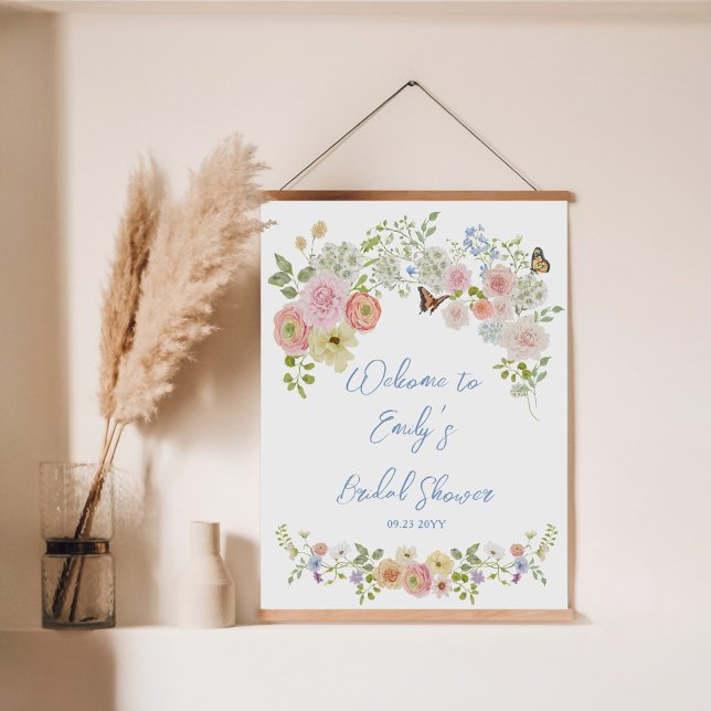 Pastell Vildblomma Bröllopsdusch Välkomst Poster (Skapare uppladdad)