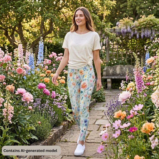 Pastell Vildblomma Leggings (Skapare uppladdad)