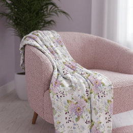 Pastell Vildblomsäng Blommig Anpassad Mönster Fleecefilt