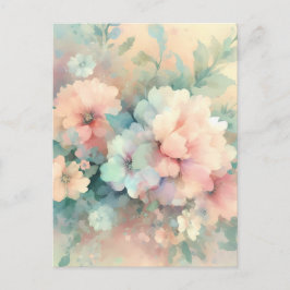 Pastell Vintage Rosor Vykort