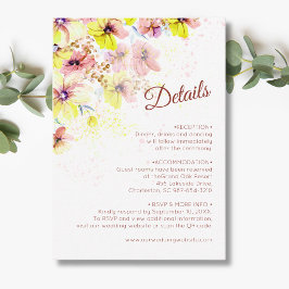 Pastell Viol Persika Gul Blommig Romantisk Detalje Tilläggskort