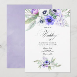 Pastell Violett Blommig Bröllop Inbjudningar