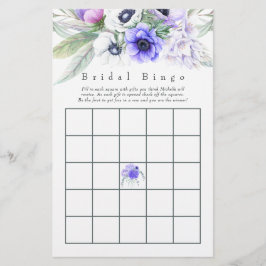 Pastell Violett Blommig Bröllopsdusch Bingo