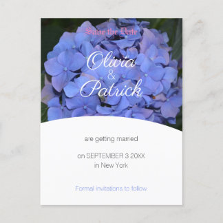 Pastell Violett Hortensia Bröllop Spara Datum Inbjudan Vykort