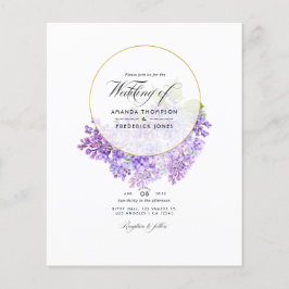 Pastell Violett och Guld Geometrisk Herbarium Bröl Flygblad