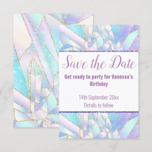 PASTELL VIT KRISTALL Spara DATUM RSVP-KORT OSA Kort