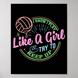 Pastell Volleyboll Citat Design För Självsäkra Idr Poster