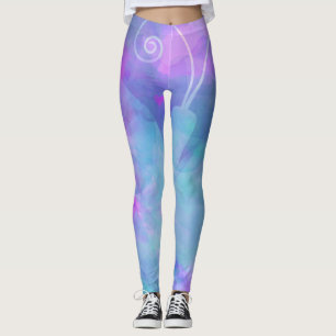 Pastell Watercolor Fjäril Abstrakt Vår Leggings