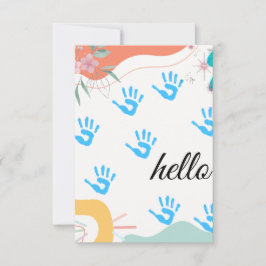 Pastell Watercolor Leaf Garland tack kort 