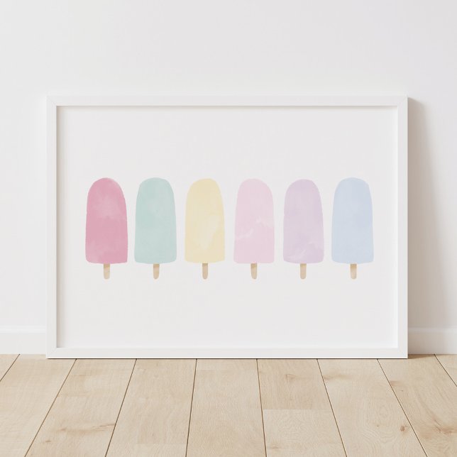 Pastell Watercolor Popsicle Flickrum Poster (Skapare uppladdad)