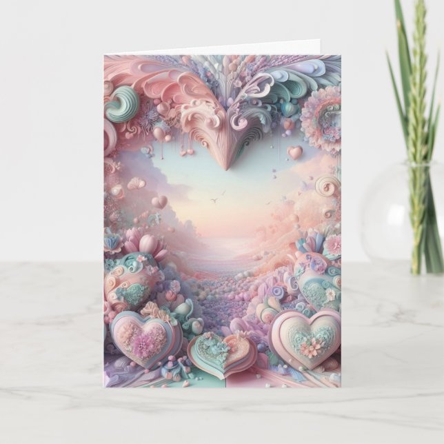 Pastell Whimsy Alla hjärtans dag-kort Kort (Framsida)