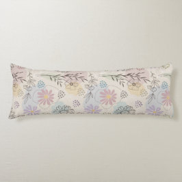 Pastell Wildflower Collage – Chic Floral Geometris Kroppskudde
