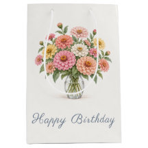 Pastell Zinnia Glad Födelsedag