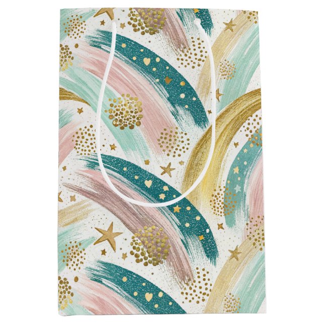 PastellAbstrakt med Whimsique Rainbow med Guld Sta (Framsidan)