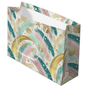 PastellAbstrakt med Whimsique Rainbow med Guld Sta