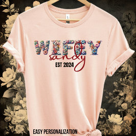 PastellAlfabet med vassla-Blommigt, Wifey-Personli T Shirt