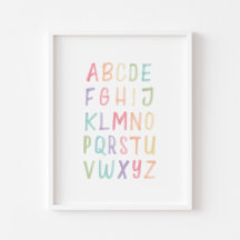 Pastellalfabet poster