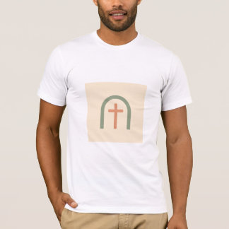 Pastellbåge Kors Minimalistisk Kristet T-Shirt