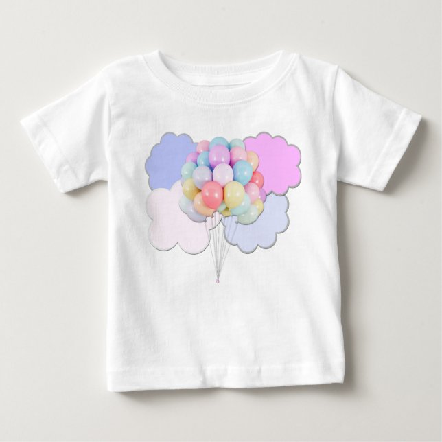 Pastellballonger i Clouds Baby T-Shirt (Framsida)