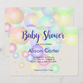 pastellballonger inbjudan till babydusch