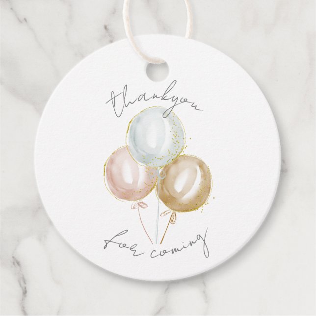 Pastellballonger Tack Gåvor Etiketter (Framsida)