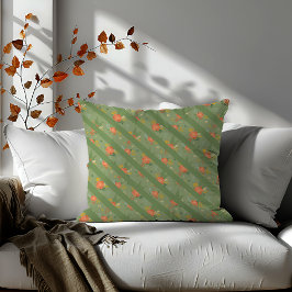 Pastellbeige mynta blommigt diagonal rand mönster kudde