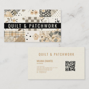 Pastellbeige Quilt Patchwork Handgjorda Kläder Visitkort
