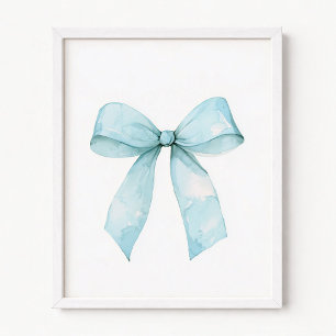 Pastellblå akvarell Coquette-slöja Poster