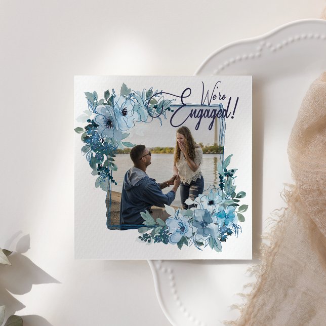 Pastellblå akvarellrosor Elegant förlovning (Skapare uppladdad)