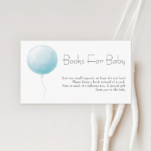 Pastellblå ballongpojke baby shower-böcker begäran tilläggskort