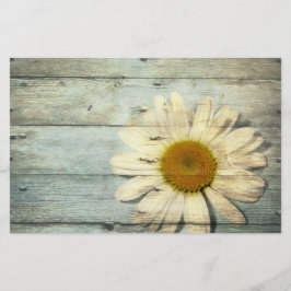 Pastellblå barwood land daisy bröllop brevpapper