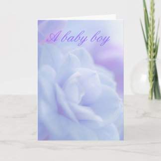 Pastellblå blomma ... baby pojk kort