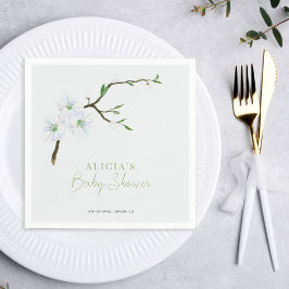 Pastellblå blommigt babydusch pappersservett