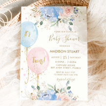 Pastellblå Blommigt Rosa Bubblor Twillingar Babysk