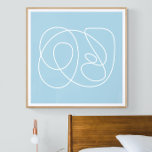 Pastellblå contemporary med minimalistisk Abstrakt Poster<br><div class="desc">Contemporary Minimalistisk Abstrakt Linje Teckning Light Pastel Blue Poster</div>